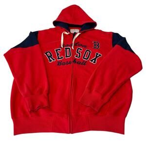 GIII Genuine Merchandise Men's Red Sox Hooded Sweatshirt Sz L Red Full Zip